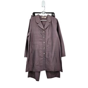 J.Jill Women's 100% Silk Vintage Lightweight Blazer & Pants Set - L